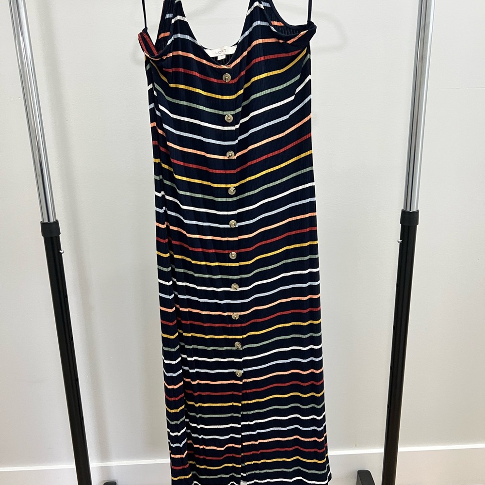 LOFT Multicolor Striped Dress
